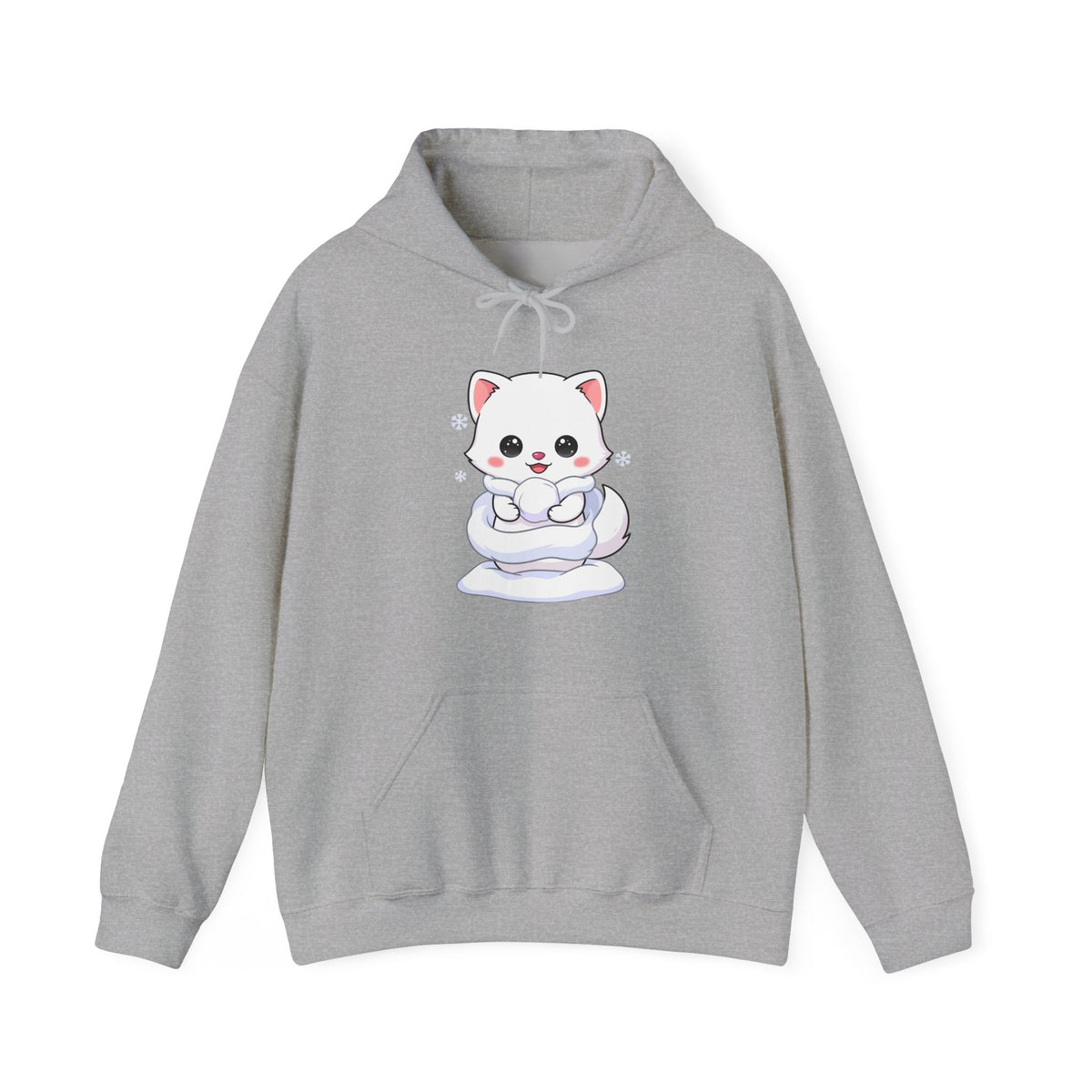 Kawaii Arctic Fox Hoodie, Cute Winter Animal Sweatshirt