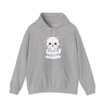 Kawaii Arctic Fox Hoodie, Cute Winter Animal Sweatshirt