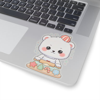 Christmas Baking Polar Bear Sticker for Holiday Cheer