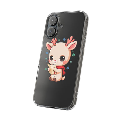 Christmas Reindeer Clear Impact-Resistant Phone Case