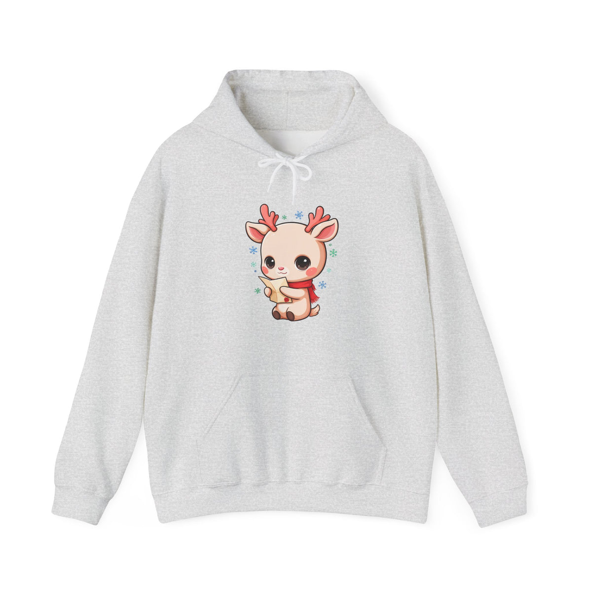 Kawaii Reindeer Christmas Hoodie for Holiday Readers