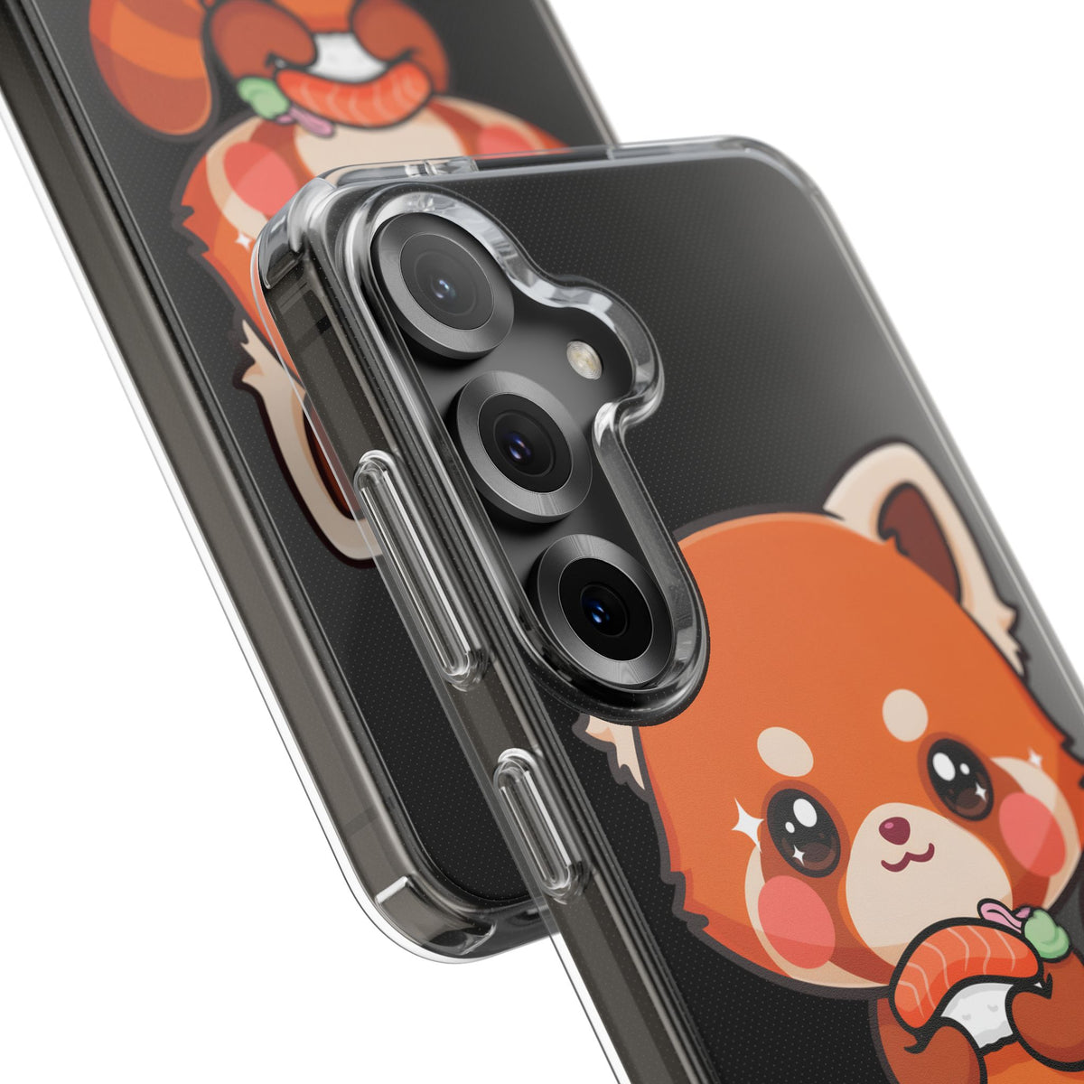 Red Panda Sushi Phone Case, Cute Kawaii Clear Case