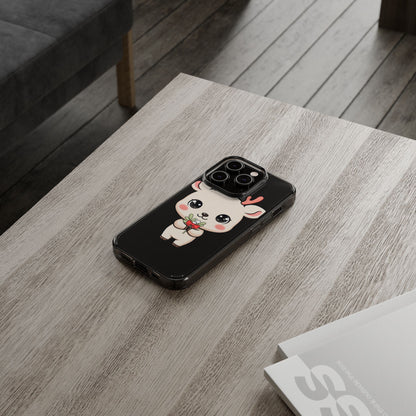 Kawaii Christmas Reindeer Clear Phone Case Gift