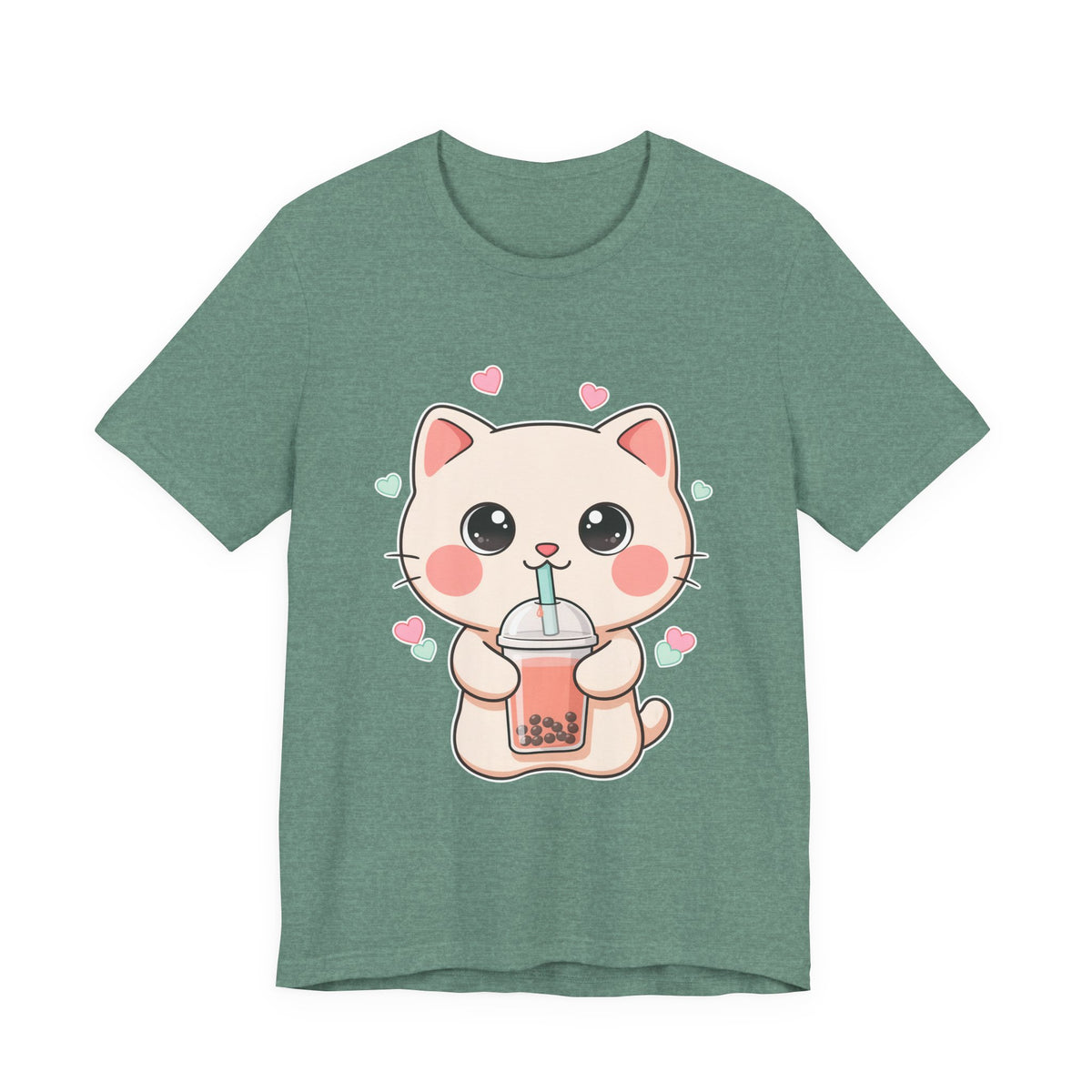Kawaii Bubble Tea Cat T-Shirt for Cat and Boba Lovers