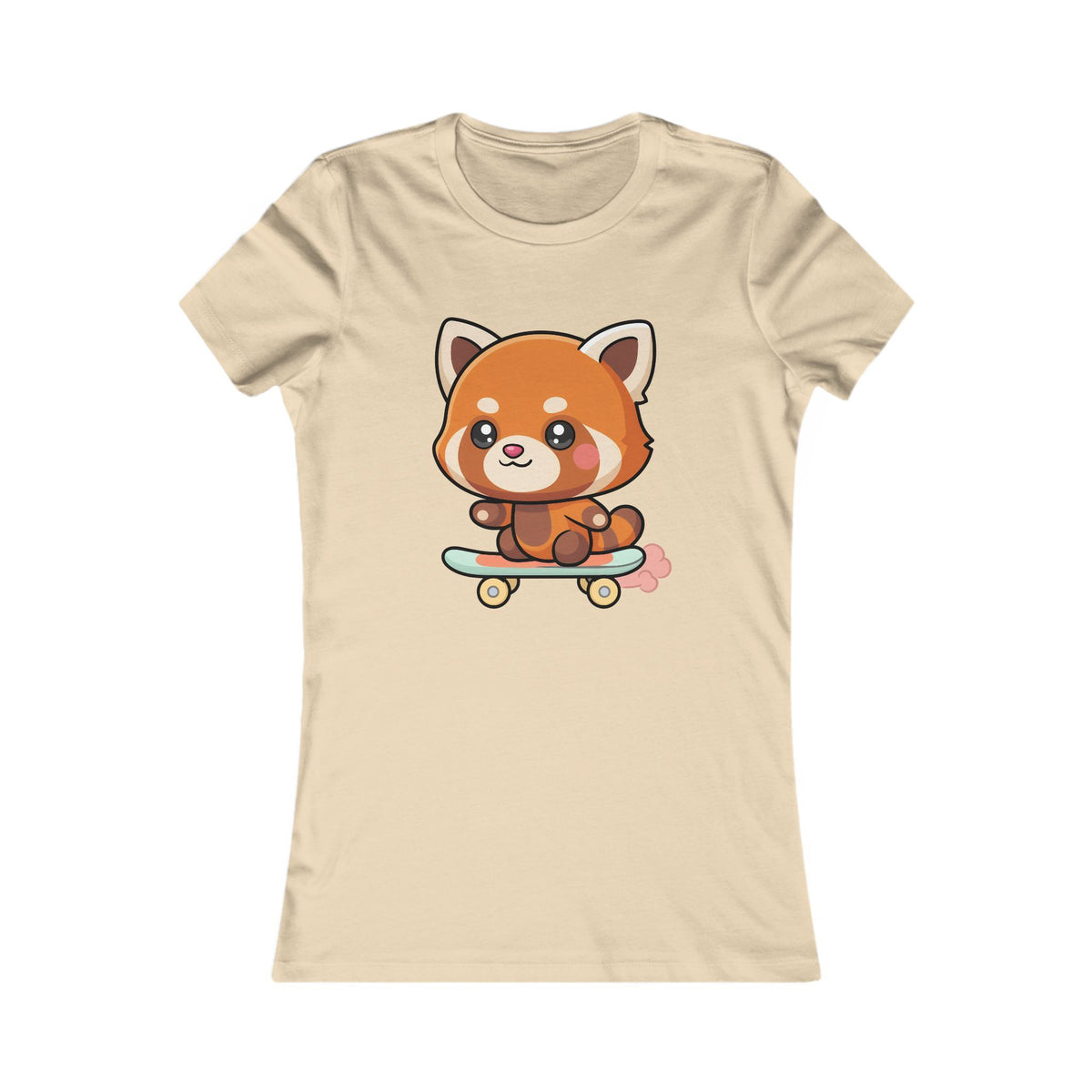 Kawaii Red Panda Skateboard Tee for Women