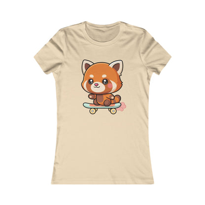 Kawaii Red Panda Skateboard Tee for Women