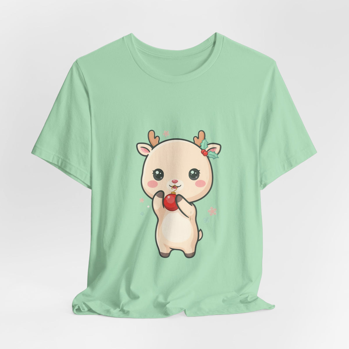 Kawaii Reindeer Christmas T-Shirt for Cute Holiday Style