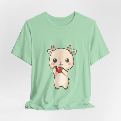 Kawaii Reindeer Christmas T-Shirt for Cute Holiday Style