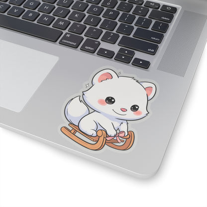 Kawaii Arctic Fox Sticker for Laptop and Journal