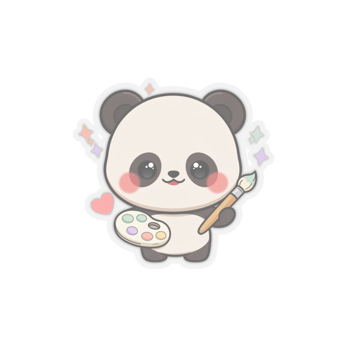 Kawaii Panda Artist Kiss-Cut Sticker for Art Lovers