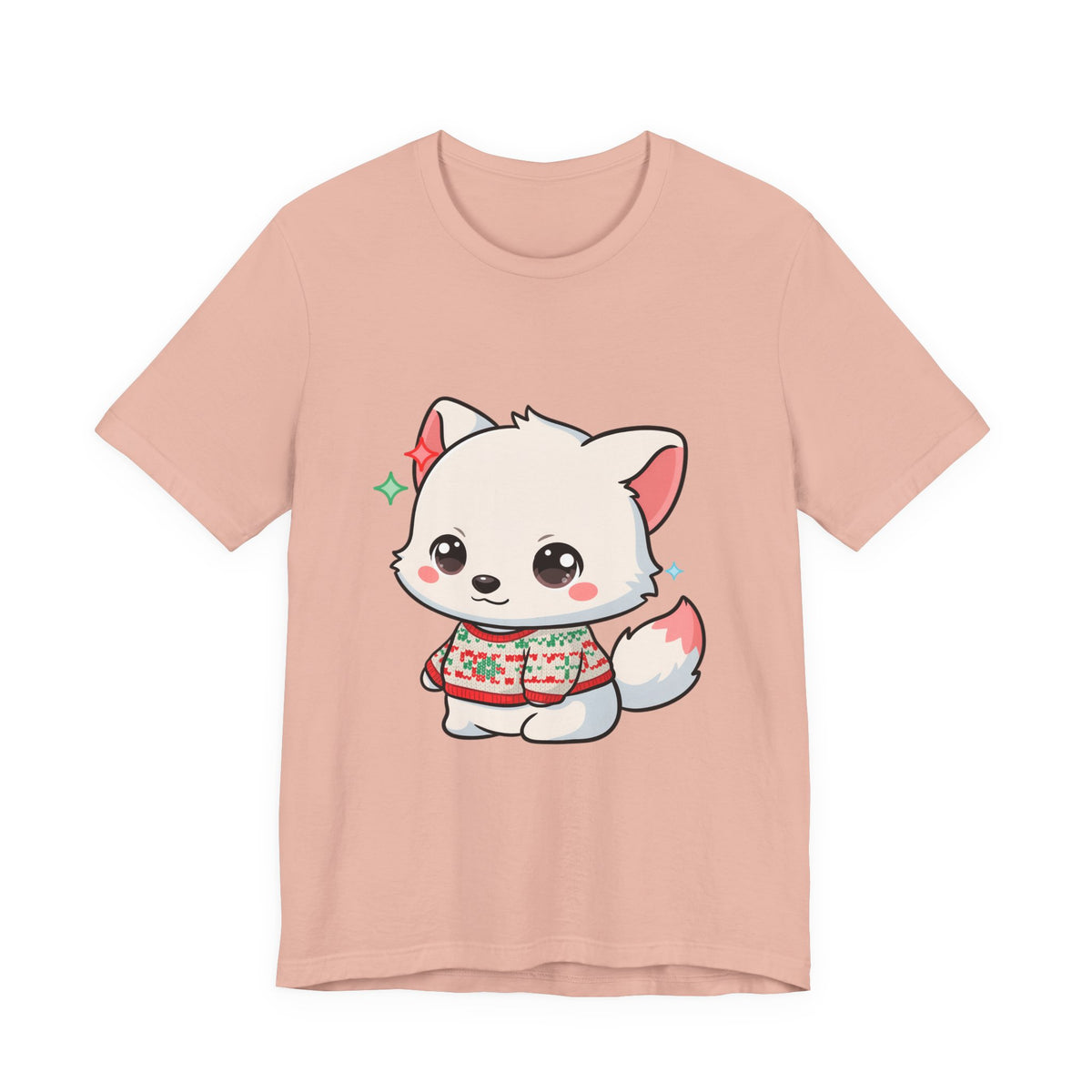 Kawaii Arctic Fox Christmas T-Shirt for Cute Holiday Fans
