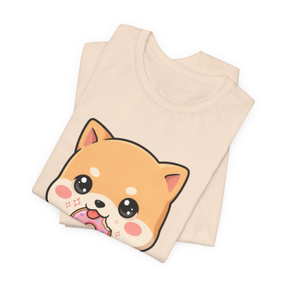 Kawaii Shiba Inu Donut Unisex Jersey Short Sleeve Tee