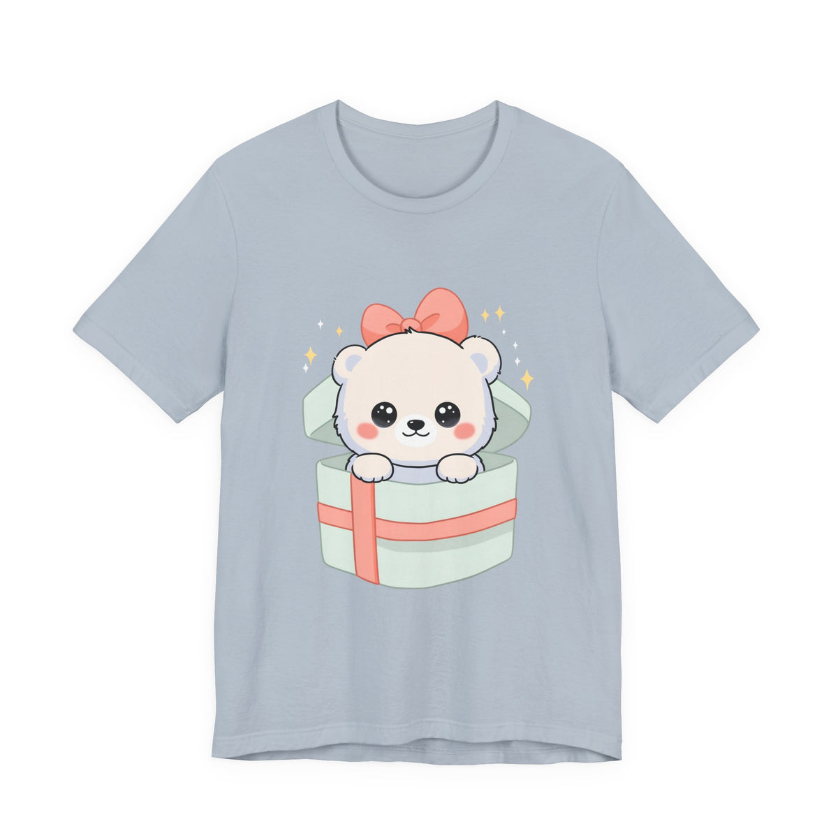 Kawaii Polar Bear Tee, Cute Gift Box Cub Unisex Shirt