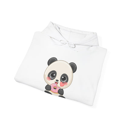 Kawaii Panda Hoodie, Cute Donut Lover Sweatshirt