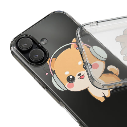 Kawaii Shiba Inu Phone Case – Music Lover Clear Case