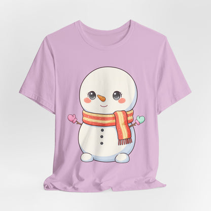 Kawaii Snowman Christmas T-Shirt for Cute Holiday Cheer