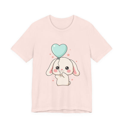 Kawaii Bunny T-Shirt with Balloon – Cute Chibi Rabbit Tee