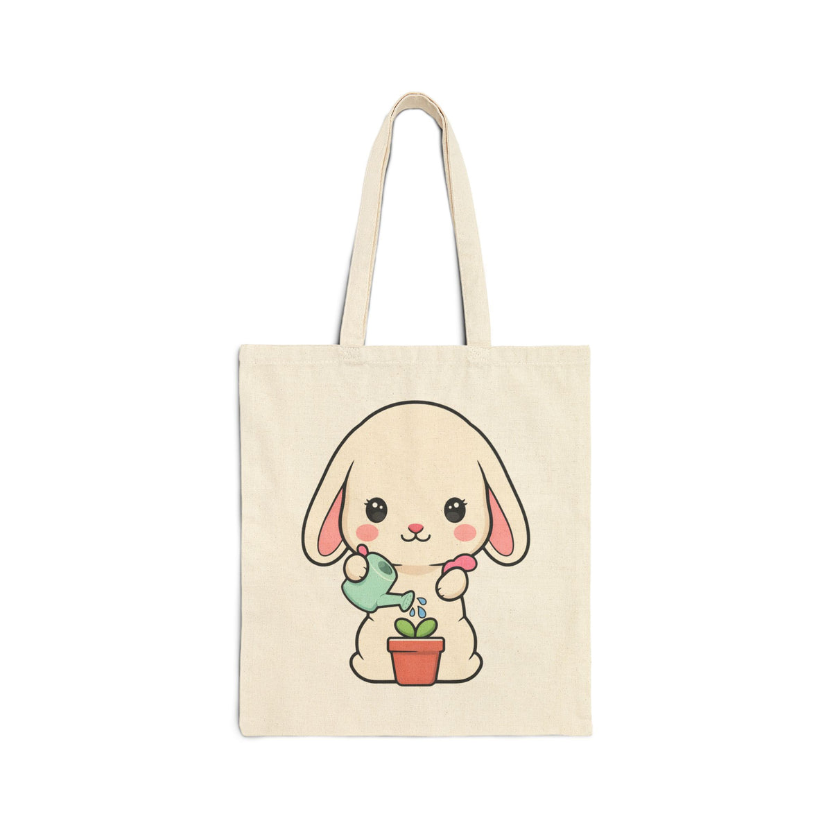 Kawaii Bunny Tote Bag for Plant Lovers