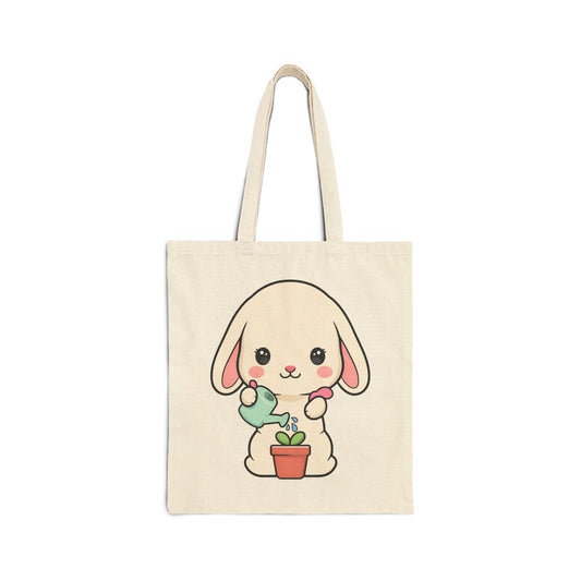 Kawaii Bunny Tote Bag for Plant Lovers