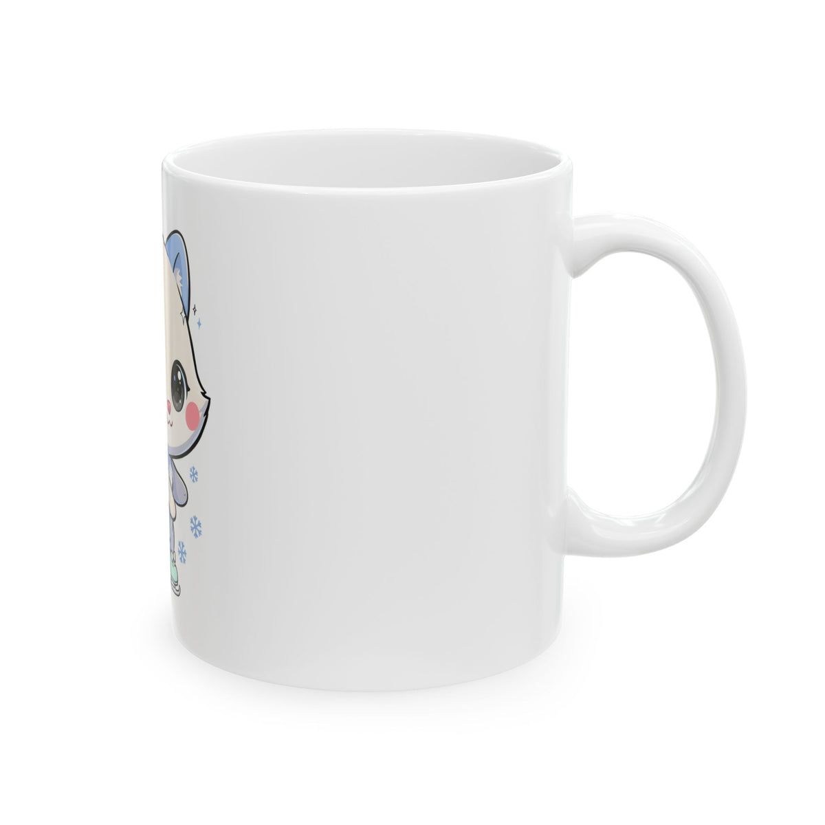 Kawaii Arctic Fox Mug for Cute Animal Lovers