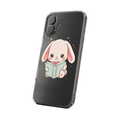 Kawaii Reading Bunny Clear Impact-Resistant Case