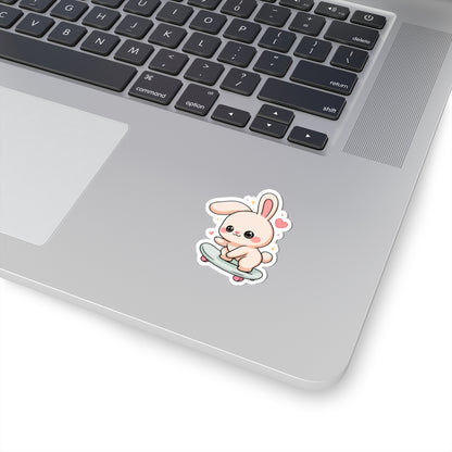 Kawaii Bunny Skateboard Sticker for Laptop and Journal