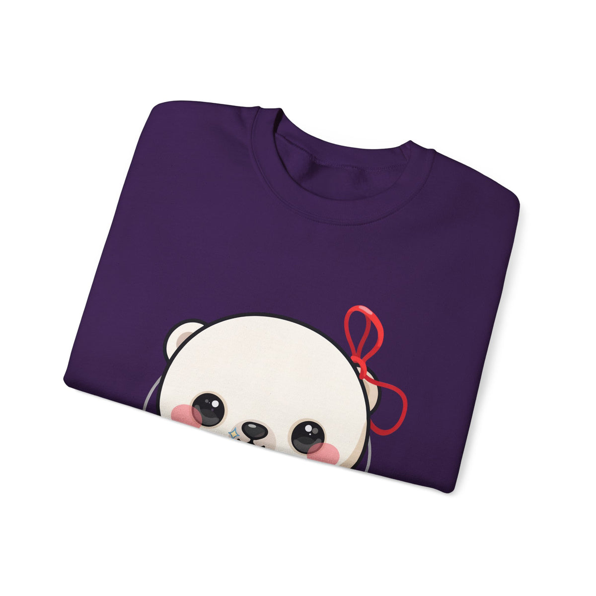 Kawaii Polar Bear Sweatshirt, Jingle Bell Holiday Crewneck