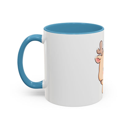 Kawaii Reindeer Accent Coffee Mug for Cozy Winter Sips