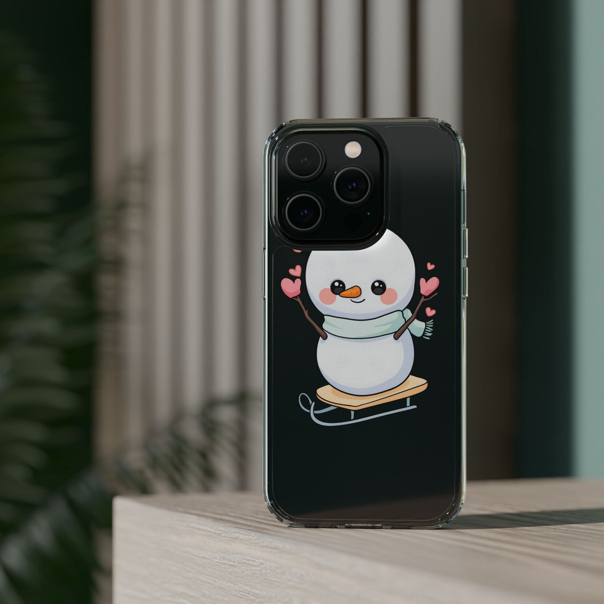 Kawaii Snowman Phone Case, Cute Winter Cheer