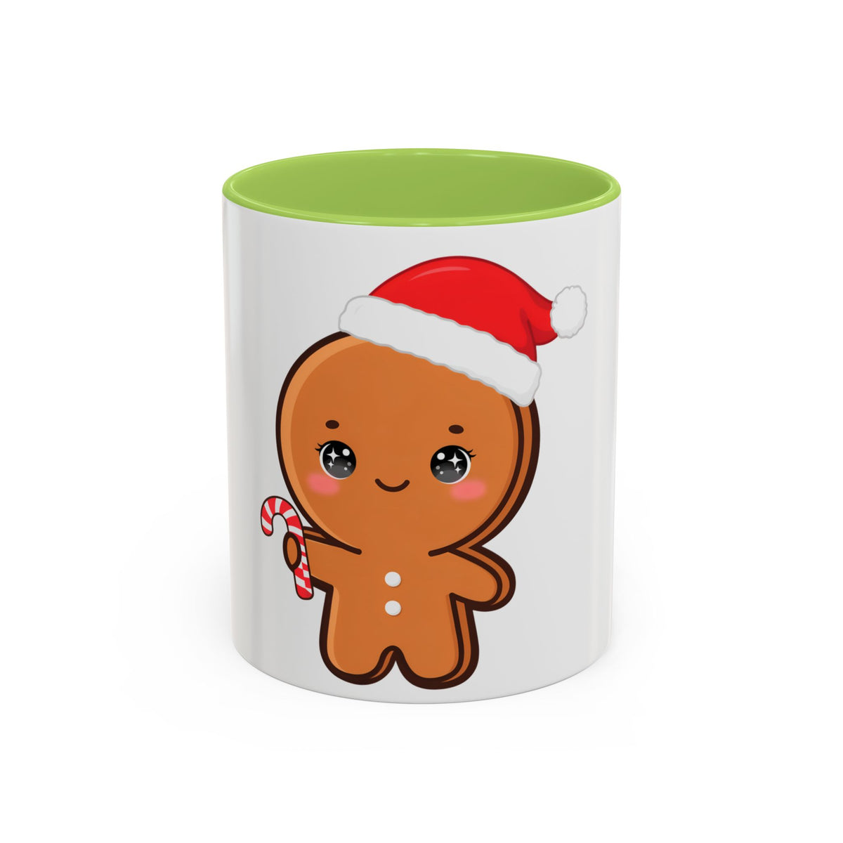 Gingerbread Man Christmas Mug, 11oz or 15oz Accent Coffee Mug