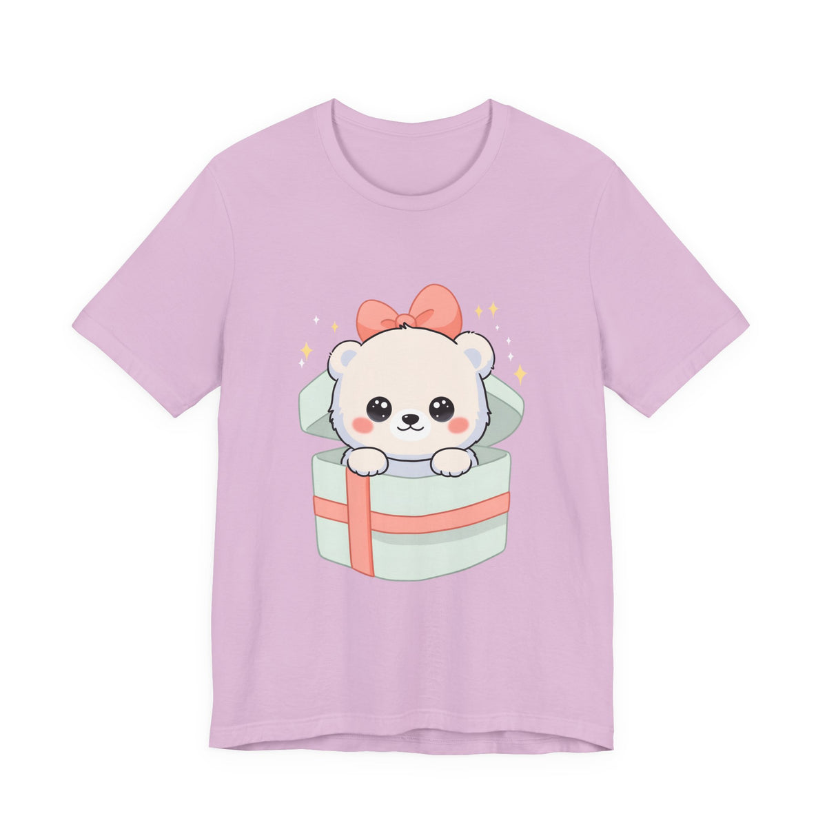 Kawaii Polar Bear Tee, Cute Gift Box Cub Unisex Shirt