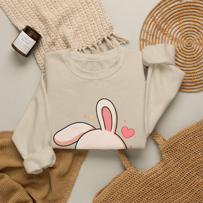 Kawaii Bunny Skateboard Sweatshirt, Cute Chibi Rabbit