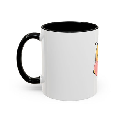 Kawaii Bee Accent Coffee Mug with Pink Heart