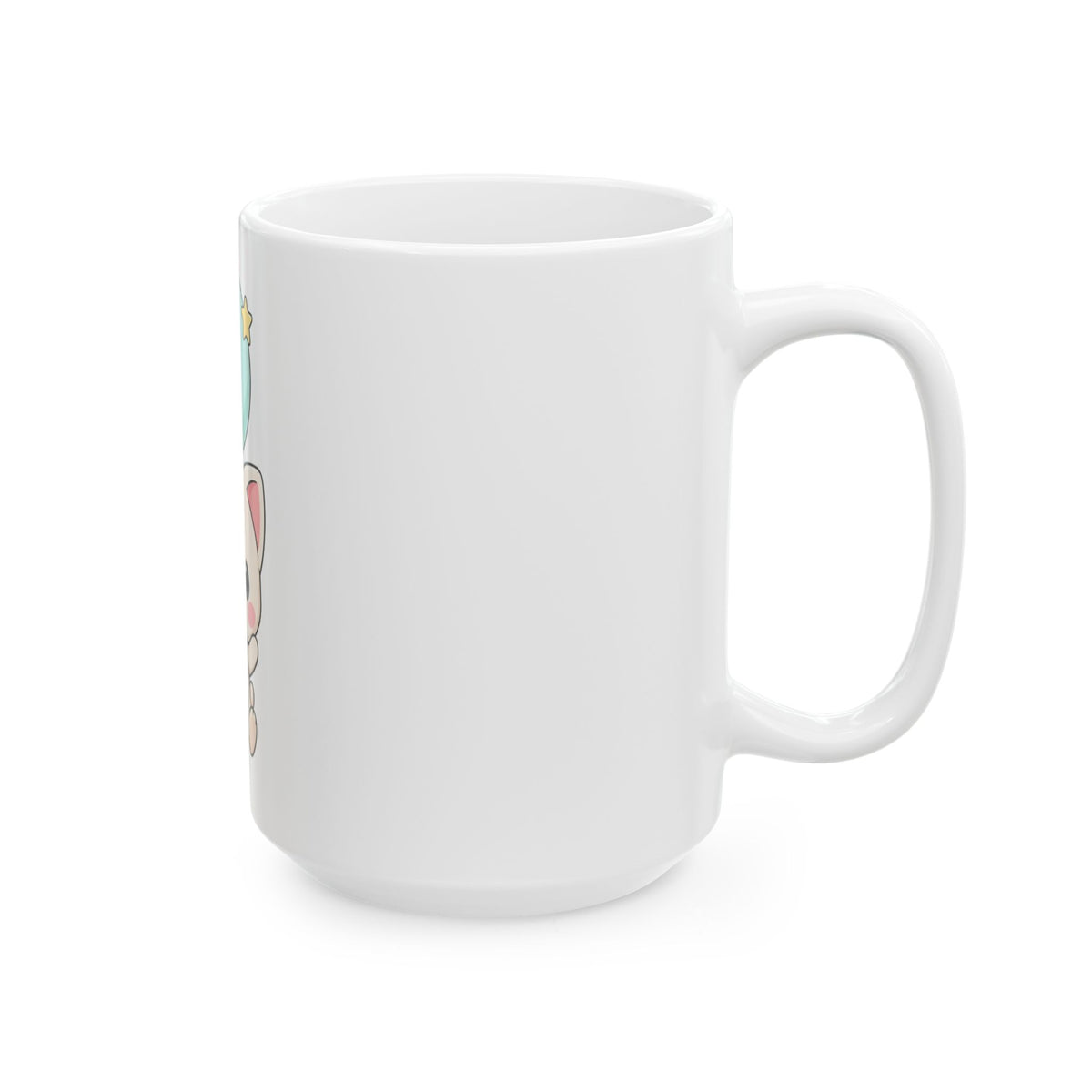Kawaii Cat Balloon Mug, Cute Chibi Cat Ceramic Coffee Cup