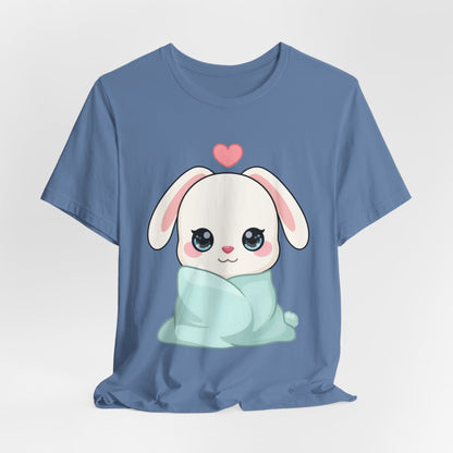 Cozy Bunny T-Shirt, Kawaii Blanket Bunny Tee