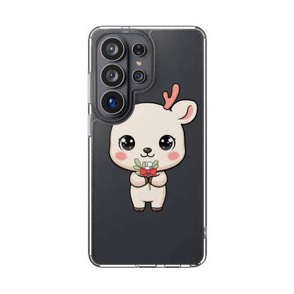 Kawaii Christmas Reindeer Clear Phone Case Gift