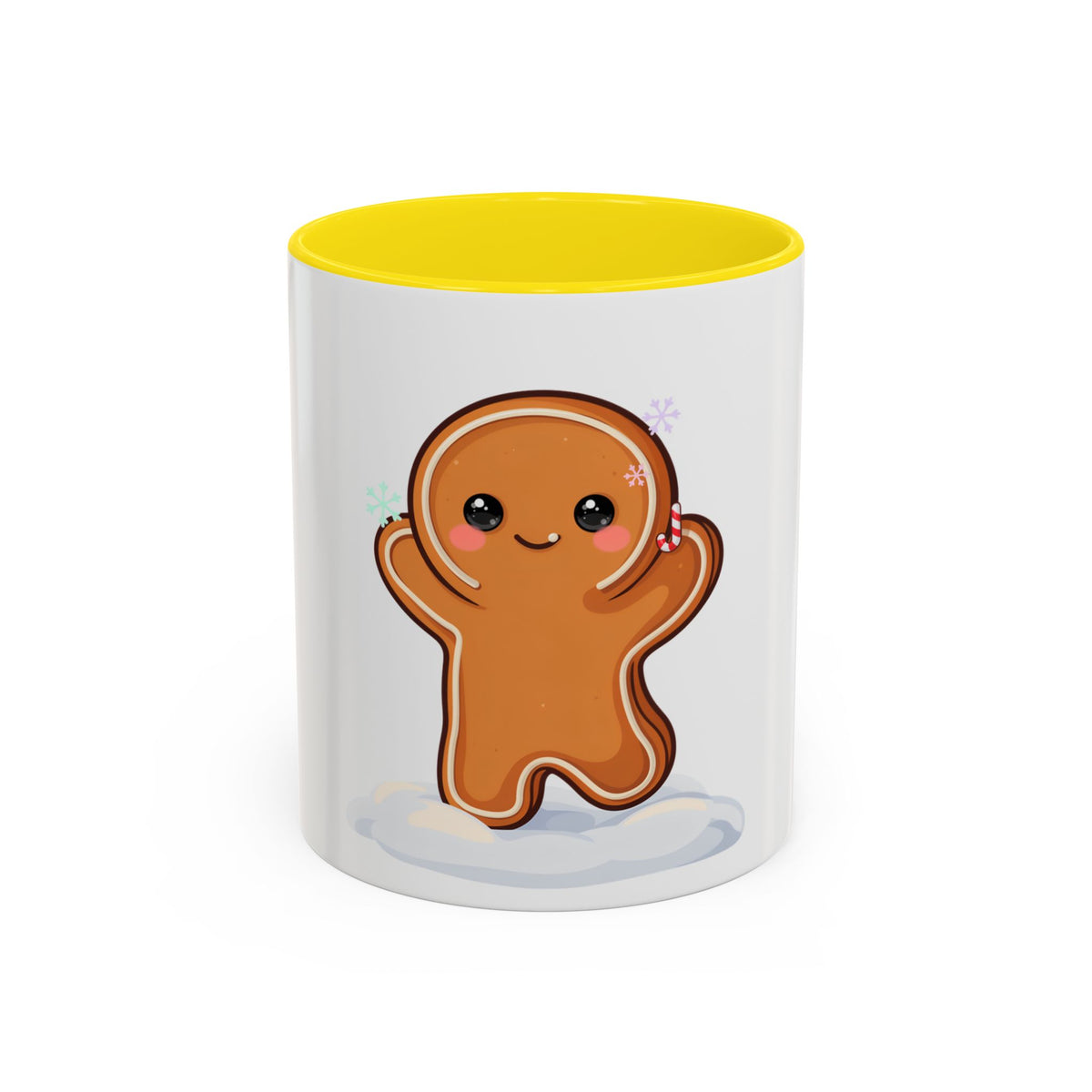 Kawaii Gingerbread Man Accent Coffee Mug for Winter Cheer