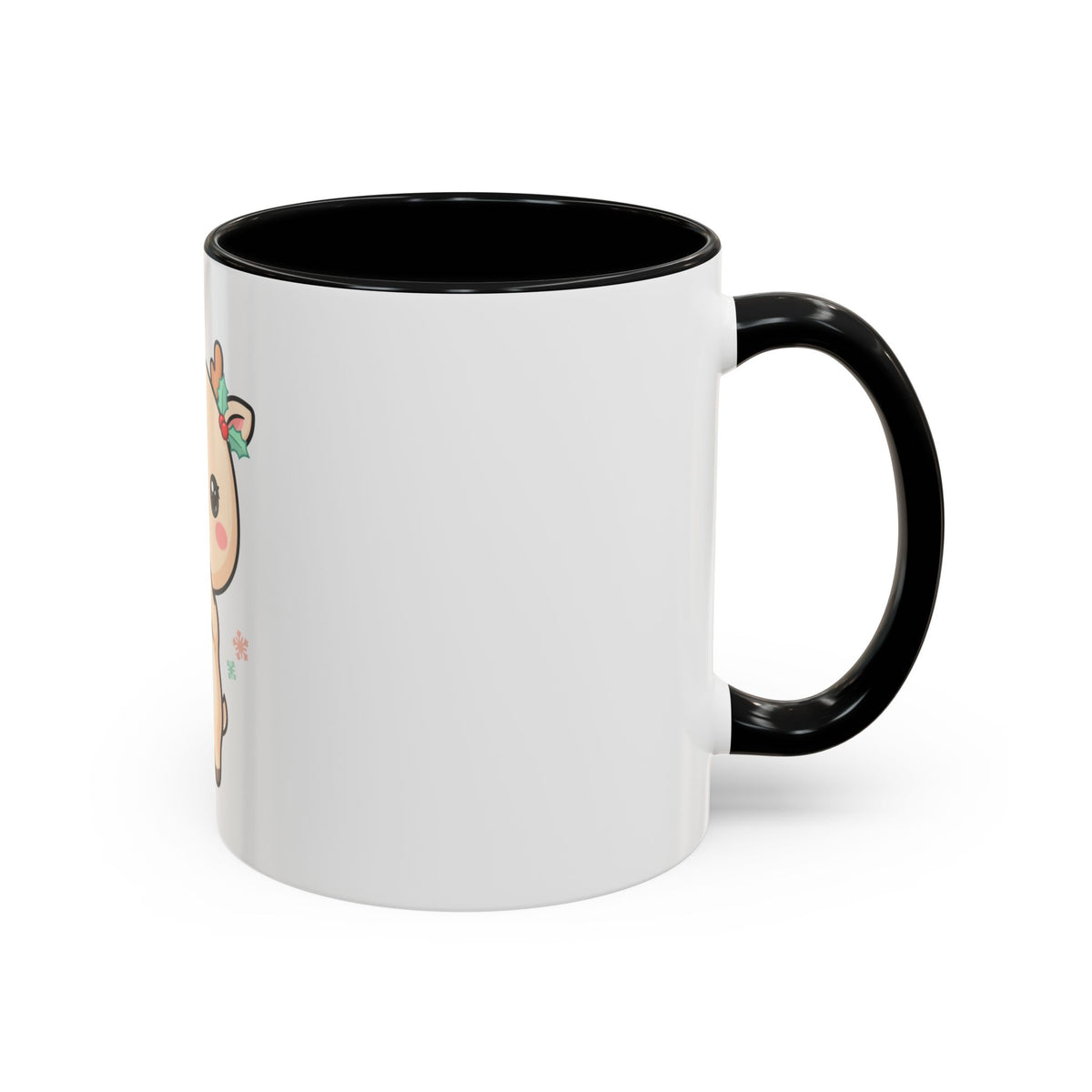 Kawaii Reindeer Christmas Accent Coffee Mug