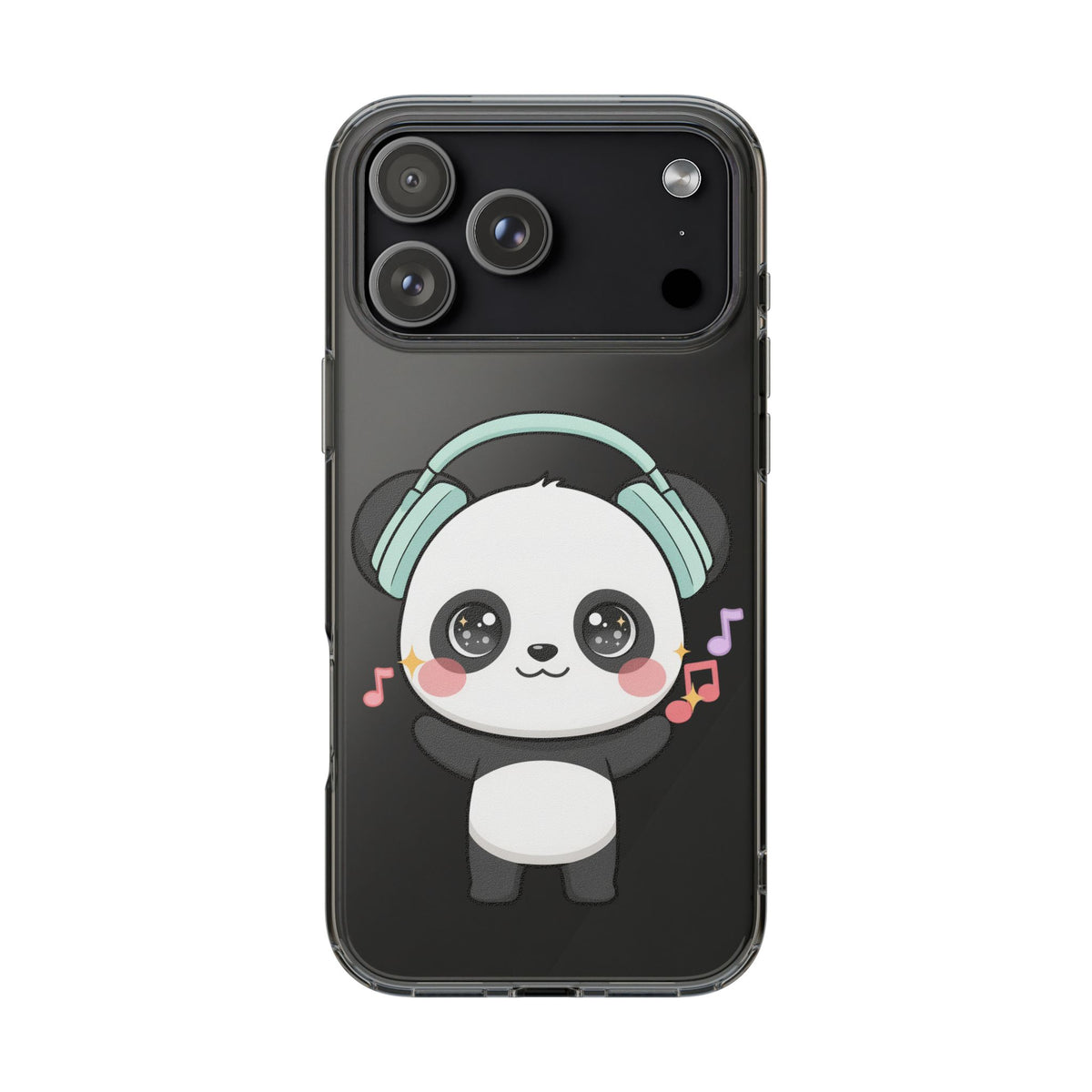 Kawaii Panda Phone Case with Headphones