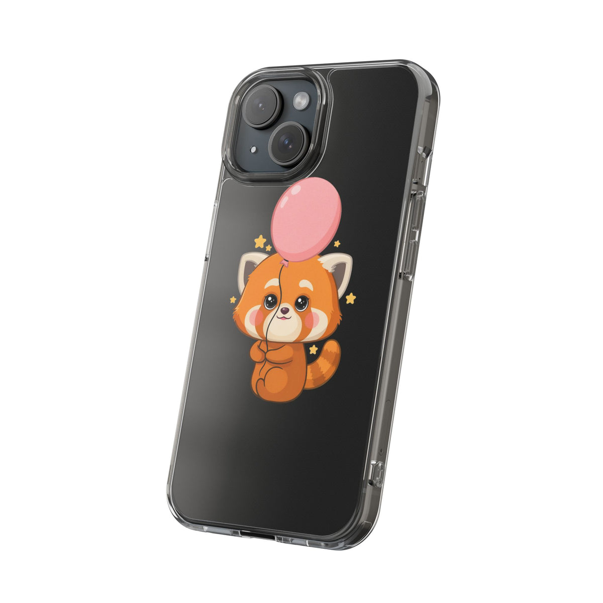 Kawaii Red Panda Clear Impact-Resistant Case with Balloon
