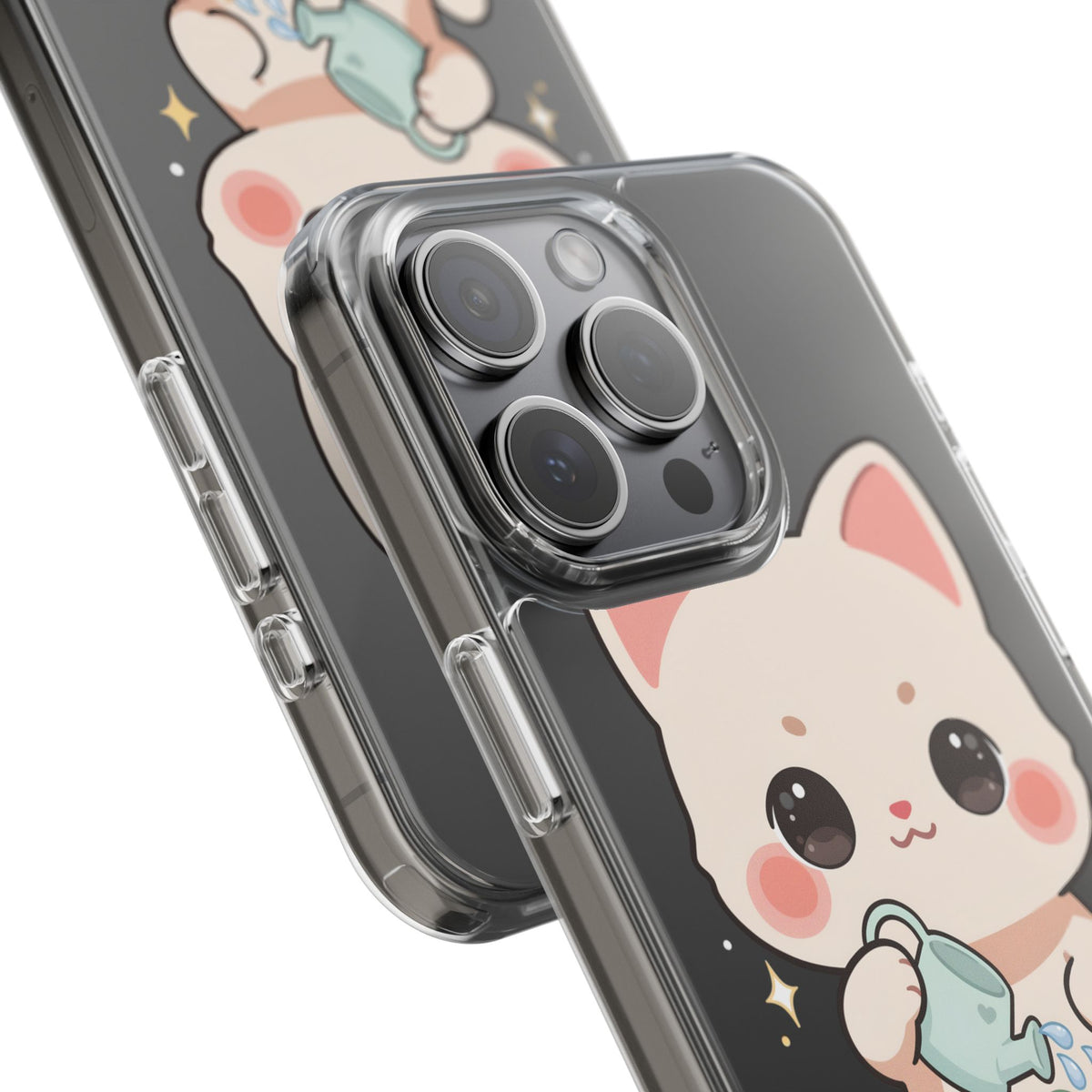 Kawaii Cat Phone Case, Cute Plant Lover Gift