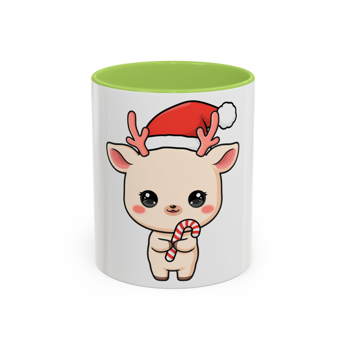 Kawaii Reindeer Christmas Accent Coffee Mug