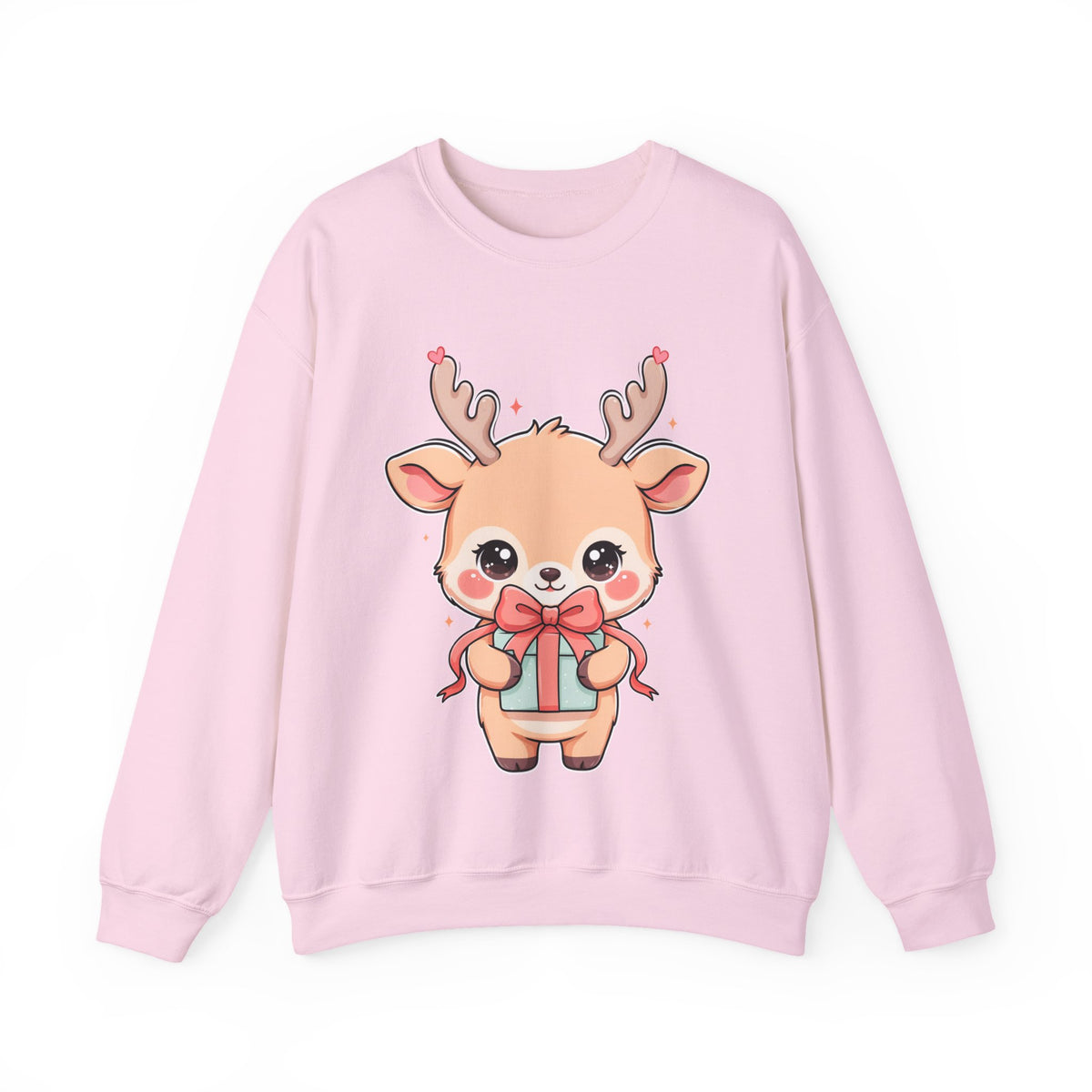 Kawaii Reindeer Christmas Sweatshirt, Cute Gift Crewneck