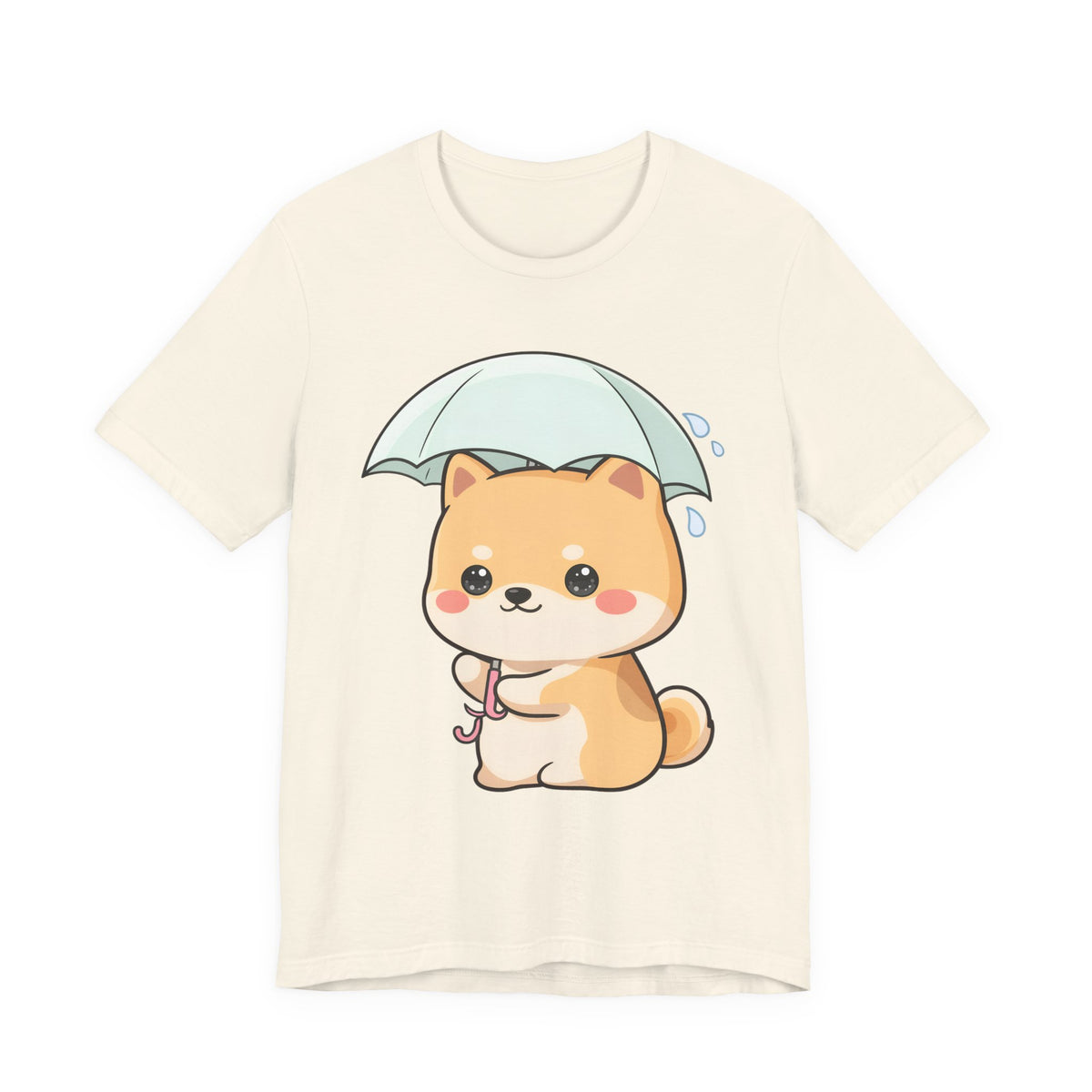 Kawaii Shiba Inu Umbrella T-Shirt for Rainy Day Fans