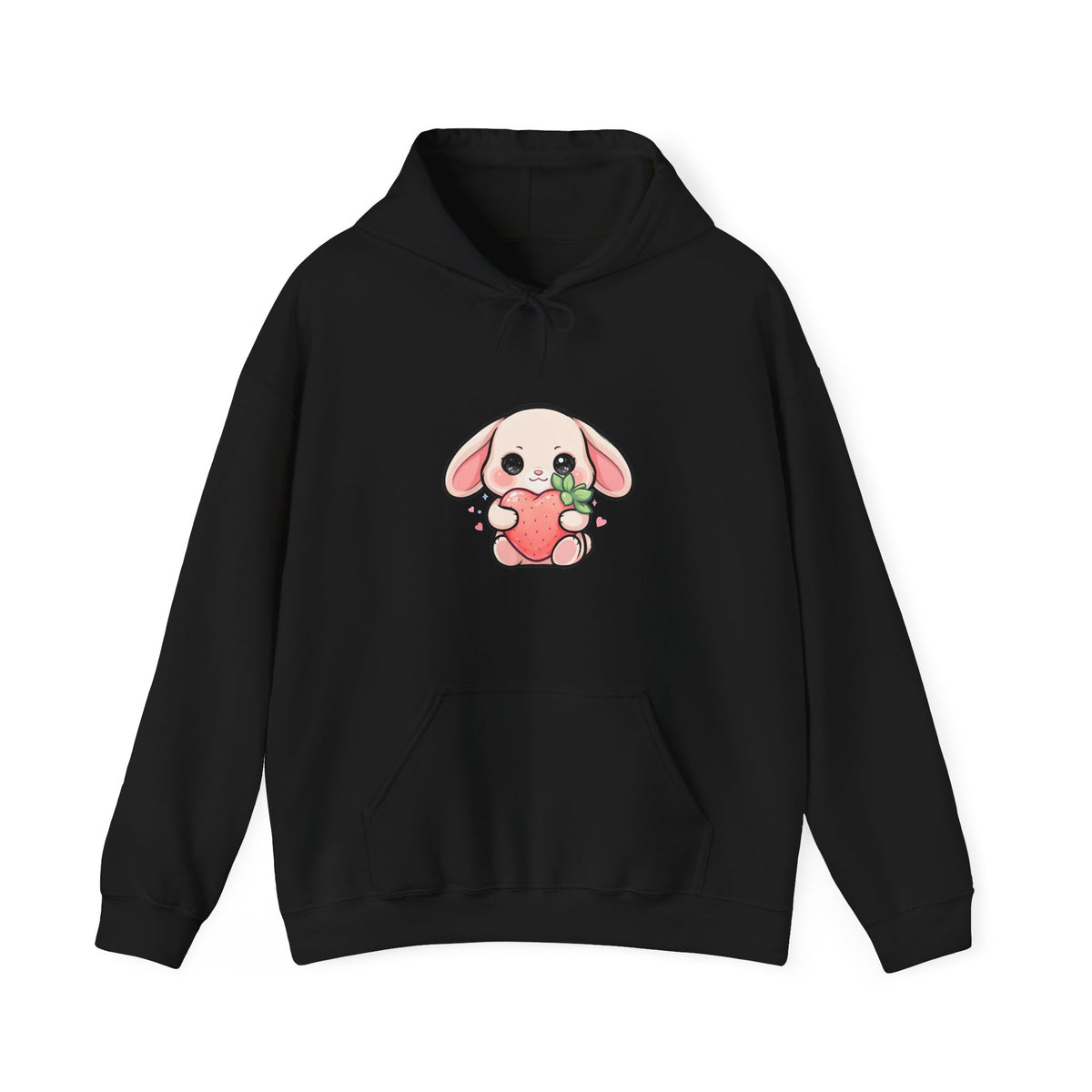 Kawaii Bunny Strawberry Hoodie, Cute Unisex Sweatshirt