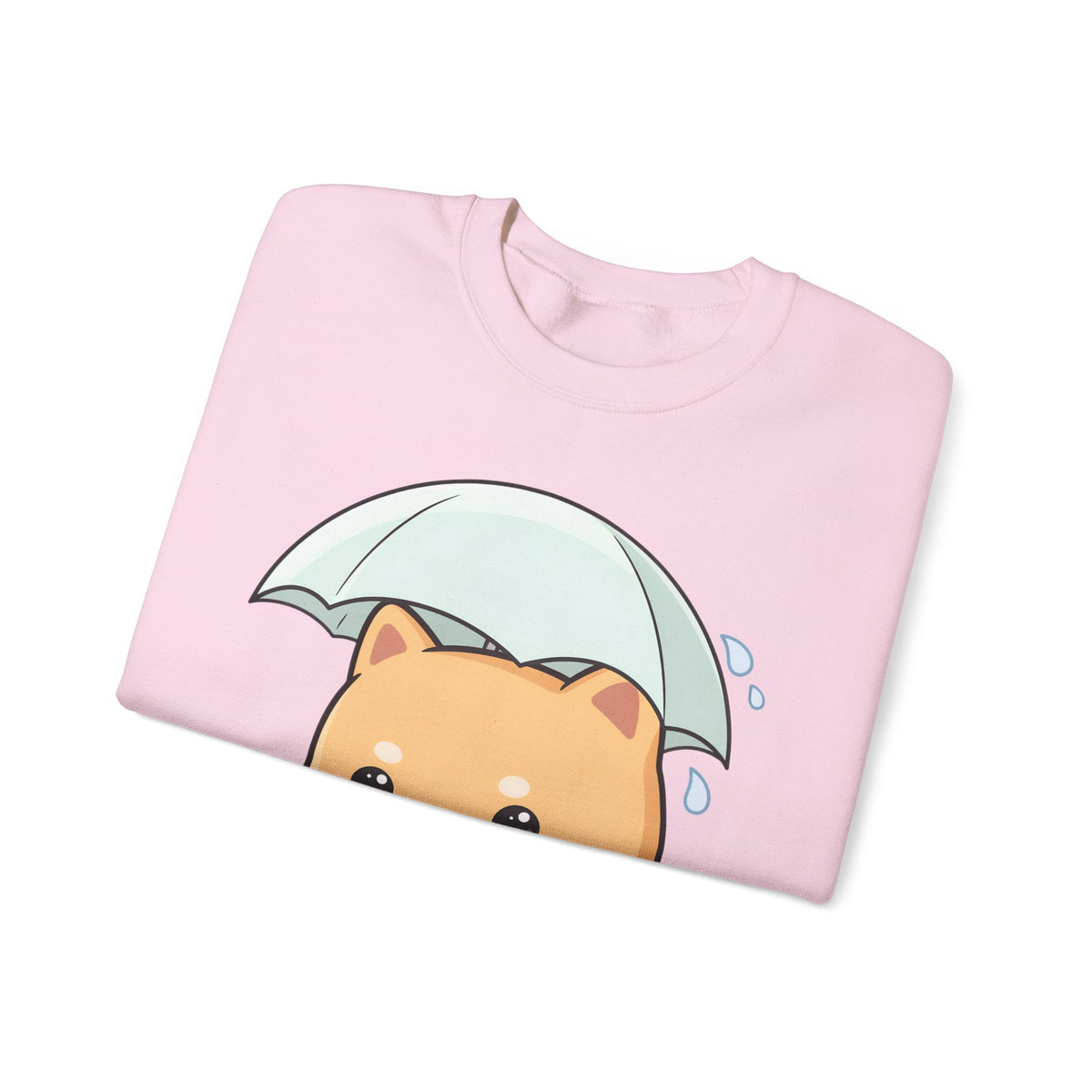 Kawaii Shiba Inu Sweatshirt, Cute Rainy Day Crewneck