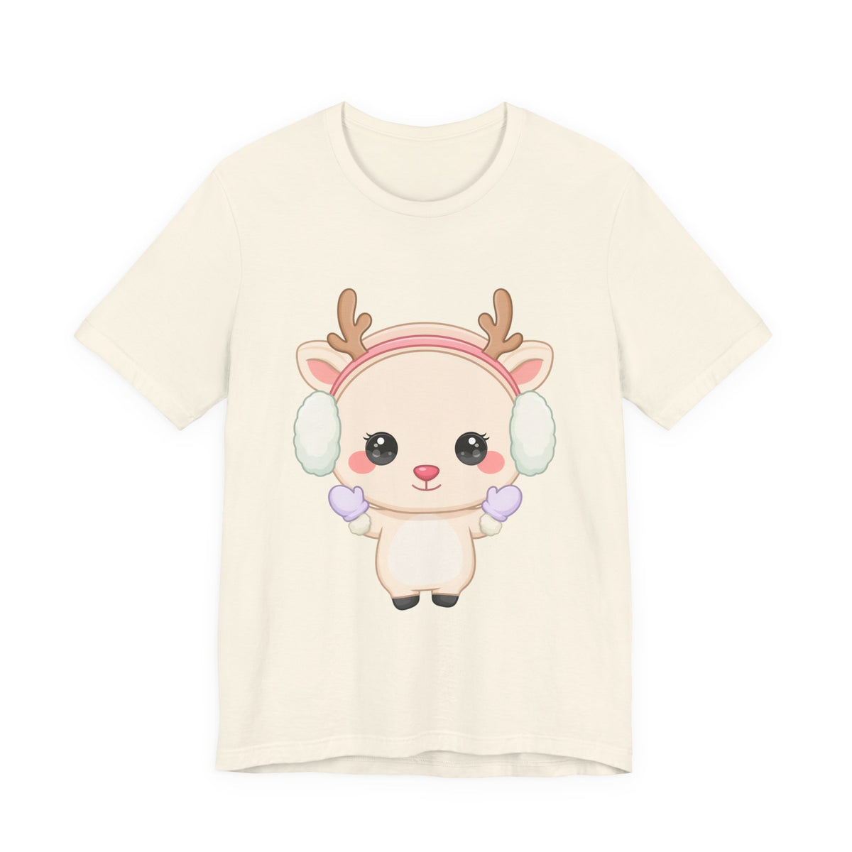 Kawaii Reindeer T-Shirt, Cute Winter Animal Tee