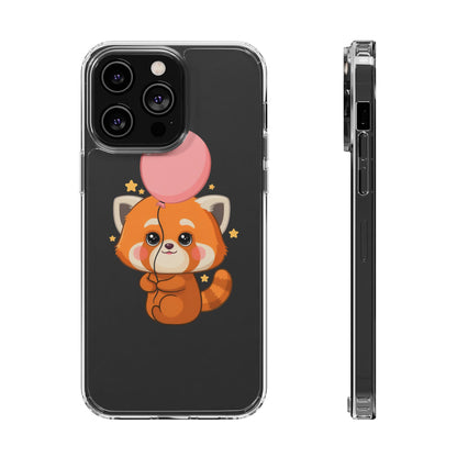 Kawaii Red Panda Clear Impact-Resistant Case with Balloon