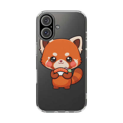 Red Panda Sushi Phone Case, Cute Kawaii Clear Case