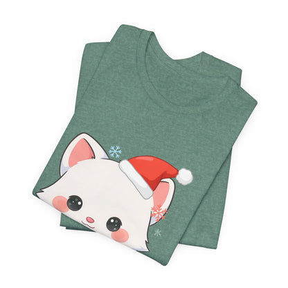 Christmas Arctic Fox T-Shirt for Cozy Holiday Readers